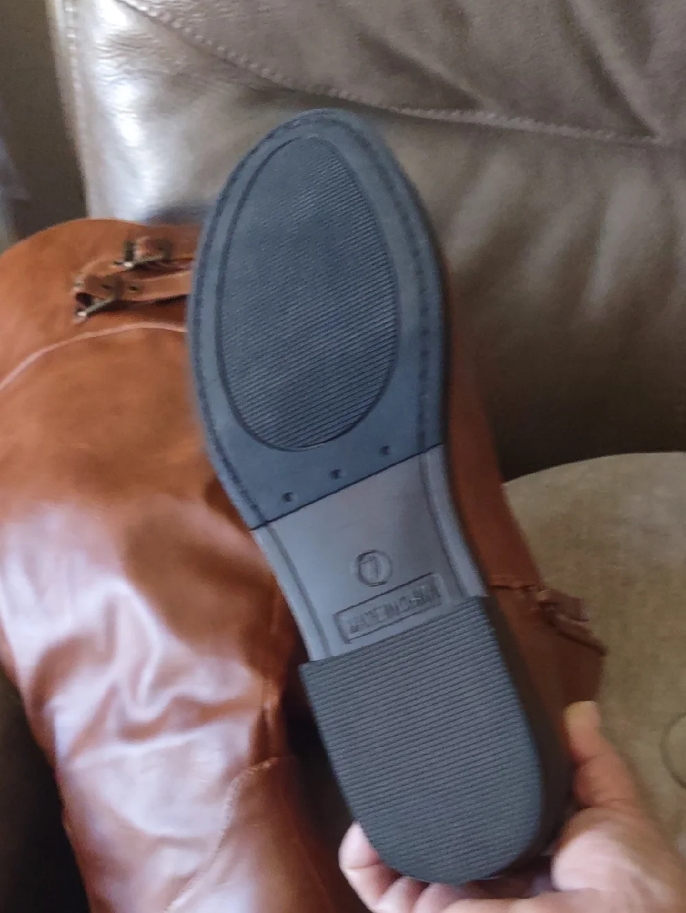Over-the-Knee Brown Buckle Riding Boots size 7